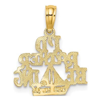 14K Yellow Gold 'i'd Rather Be Sailing' Charm – view 5