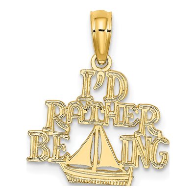 14K Yellow Gold 'i'd Rather Be Sailing' Charm