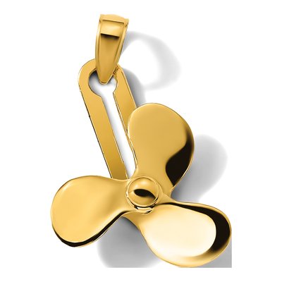 14K Yellow Gold Moveable 3-Blade Propeller Pendant – view 5