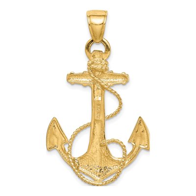 14K Yellow Gold Anchor Pendant – view 5