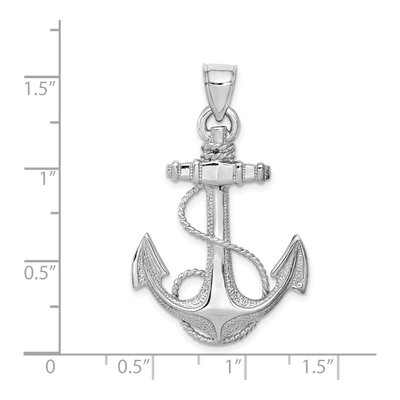 14K White Gold Large Anchor Pendant – view 5