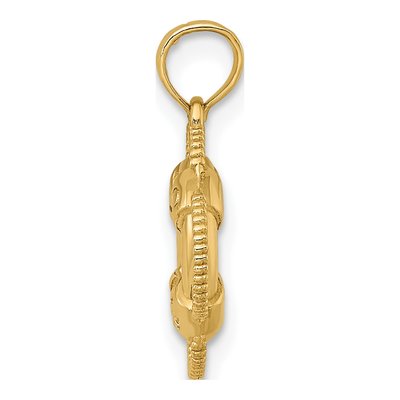 14K Yellow Gold 3-D Life Preserver Charm – view 3