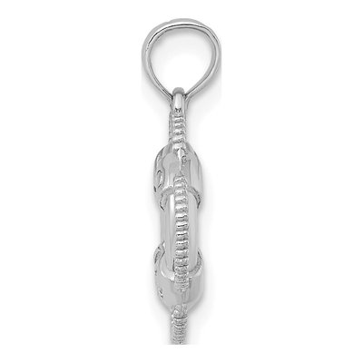 14K White Gold 3-D Life Preserver Pendant – view 3