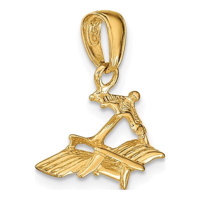 14K Yellow Gold Beach Chair Umbrella Pendant – view 6