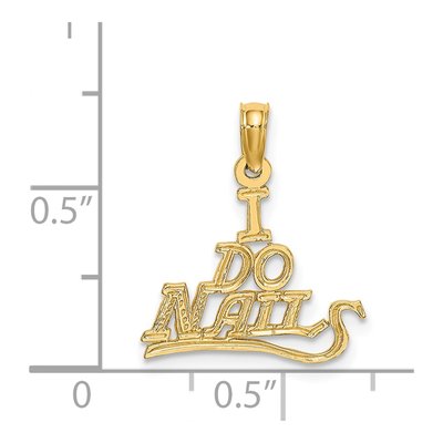 14K Yellow Gold I DO Nails Pendant – view 4