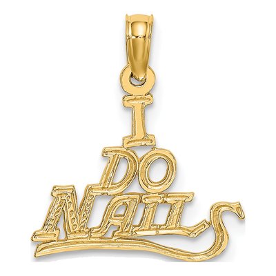 14K Yellow Gold I DO Nails Pendant