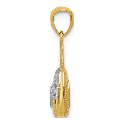 14K Yellow Gold 3-D Handbag Heart Pendant – view 3