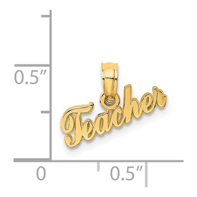 14K Yellow Gold Teacher Pendant – view 5