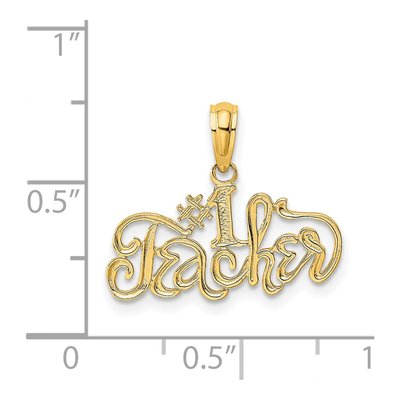 14K Yellow Gold Teacher Number 1 Pendant – view 5
