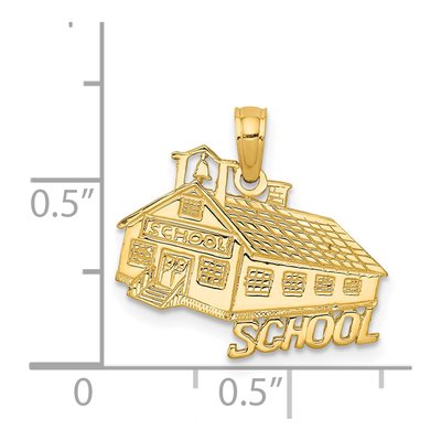 14K Yellow Gold School House Pendant – view 4