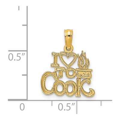 14K Yellow Gold I Heart to Cook Charm – view 5