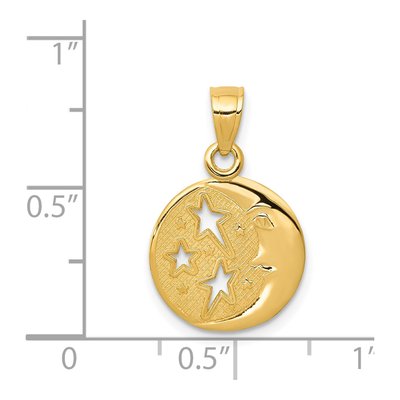 14K Yellow Gold Moon Stars Pendant – view 5