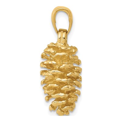 14K Yellow Gold 3-D Pinecone Pendant – view 3