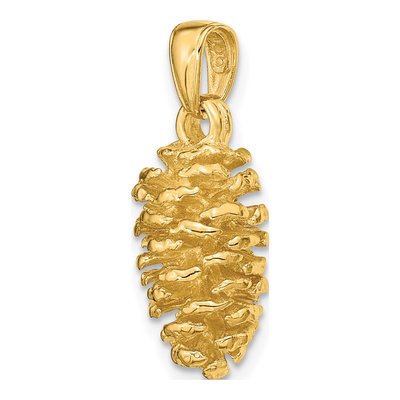 14K Yellow Gold 3-D Pinecone Pendant – view 5