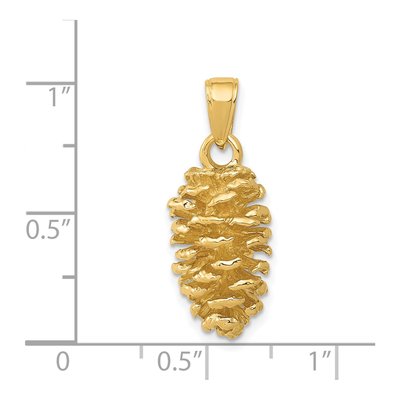 14K Yellow Gold 3-D Pinecone Pendant – view 6