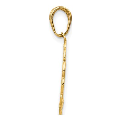 14K Yellow Gold Hummingbird Flower Pendant – view 3