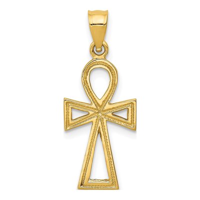 14K Yellow Gold Ankh Cross Pendant