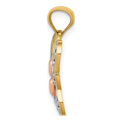 14K Two-Tone Gold Butterfly Pendant – view 3