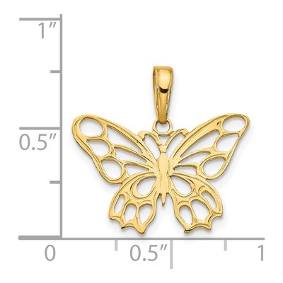 14K Yellow Gold Butterfly Cut-Out Pendant – view 4