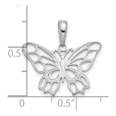 14K White Gold Butterfly Cut-Out Pendant – view 4