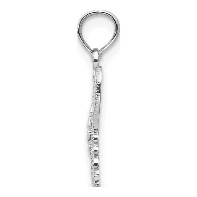 14K White Gold Diamond-Cut Butterfly Pendant – view 3
