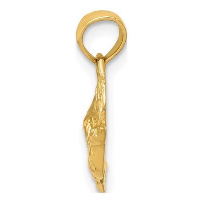 14K Yellow Gold Flying Dove Pendant – view 3