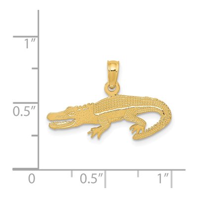 14K Yellow Gold Textured Alligator Pendant – view 4