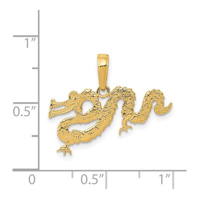 14K Yellow Gold Dragon Pendant – view 4