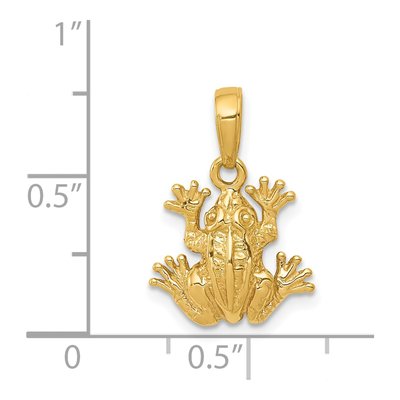 14K Yellow Gold Frog Pendant – view 4