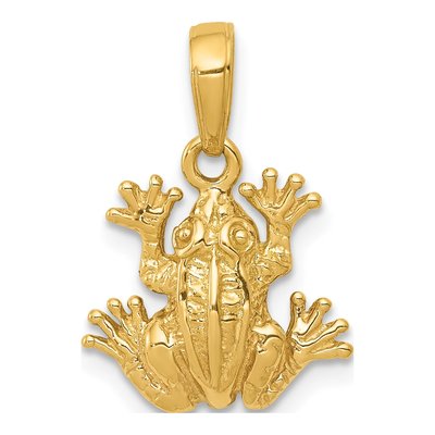 14K Yellow Gold Frog Pendant