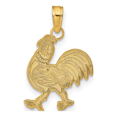 14K Yellow Gold Rooster Pendant