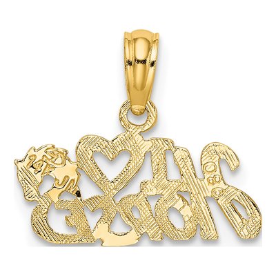 14K Yellow Gold I Heart Horses Pendant – view 5