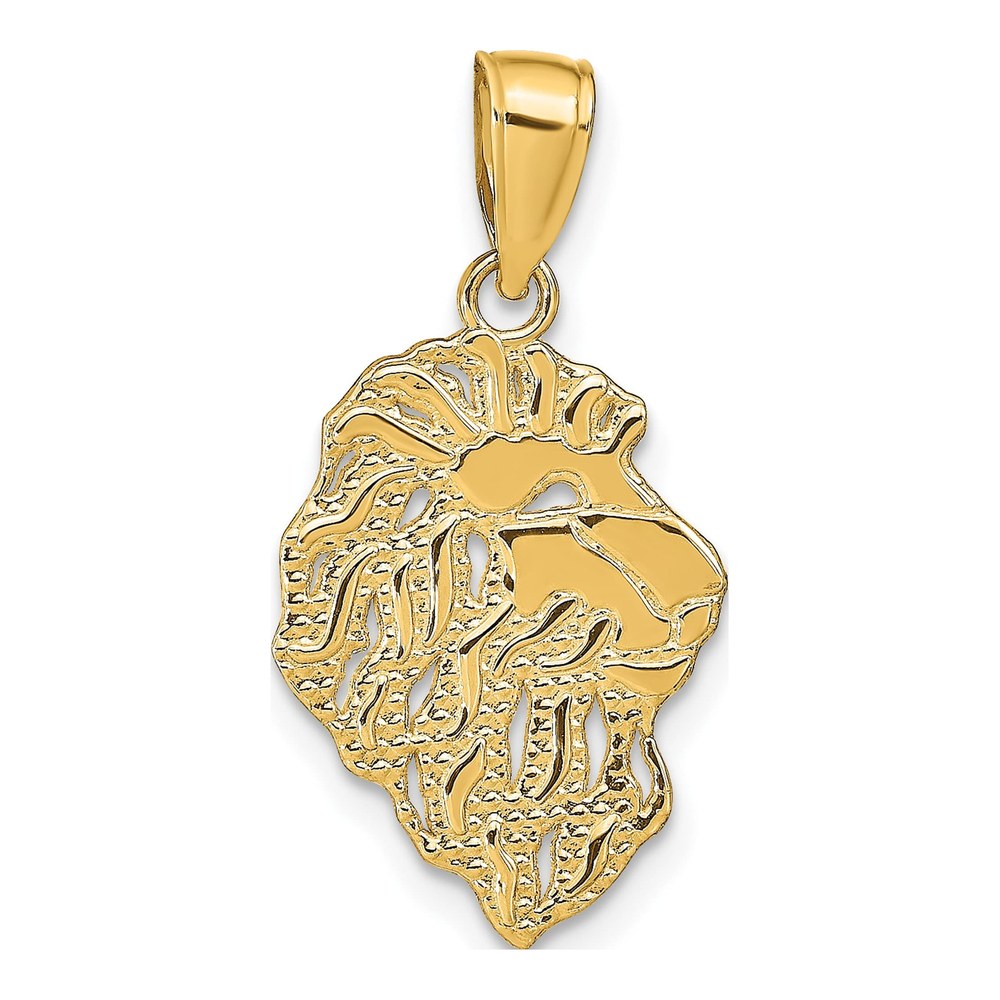 14K Yellow Gold Lion Head Pendant