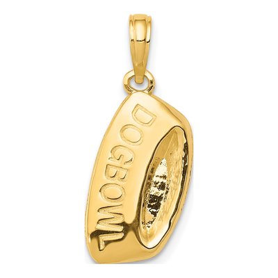 14K Yellow Gold Dog Bowl Pendant
