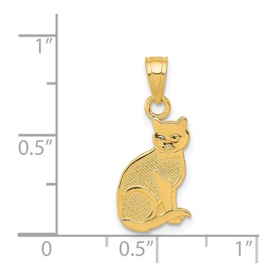 14K Yellow Gold Cat Lover Reversible Pendant – view 5