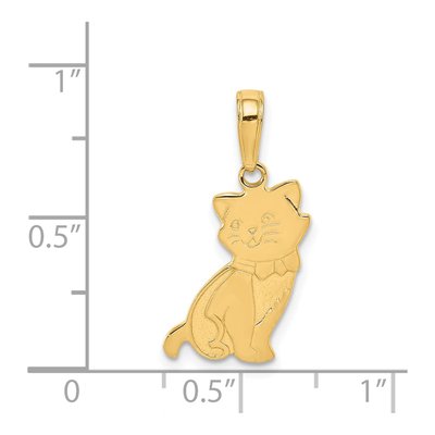 14K Yellow Gold Sitting Cat Pendant – view 4