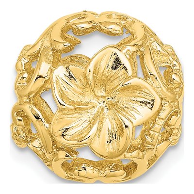 14K Yellow Gold 3D Flower Slide Pendant – view 4
