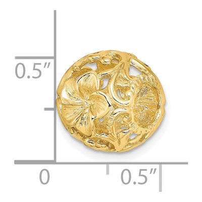 14K Yellow Gold 3D Flower Slide Pendant – view 5