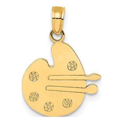 14K Yellow Gold Paint Palette Charm