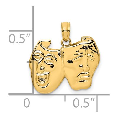 14K Yellow Gold Comedy Tragedy Theater Charm – view 4