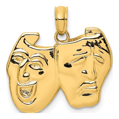 14K Yellow Gold Comedy Tragedy Theater Charm