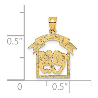 14K Yellow Gold Comedy Tragedy Drama Charm – view 4