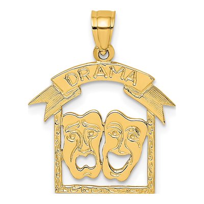 14K Yellow Gold Comedy Tragedy Drama Charm