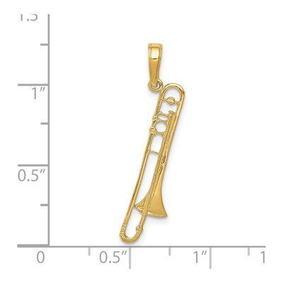 14K Yellow Gold Trombone Pendant – view 4