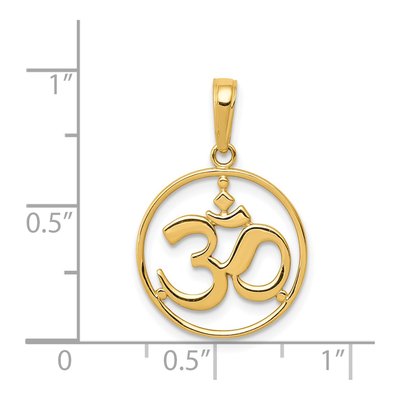 14K Yellow Gold Om Symbol Pendant – view 4