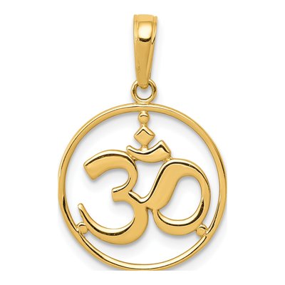 14K Yellow Gold Om Symbol Pendant