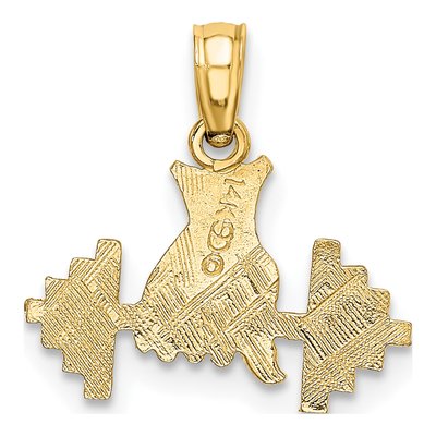 14K Yellow Gold Hand Holding Barbell Charm – view 5