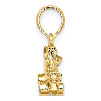 14K Yellow Gold 3-D Roller Skate Charm – view 3