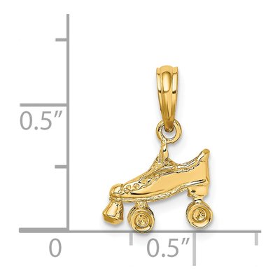 14K Yellow Gold 3-D Roller Skate Charm – view 4