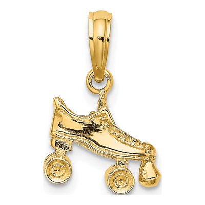 14K Yellow Gold 3-D Roller Skate Charm – view 5